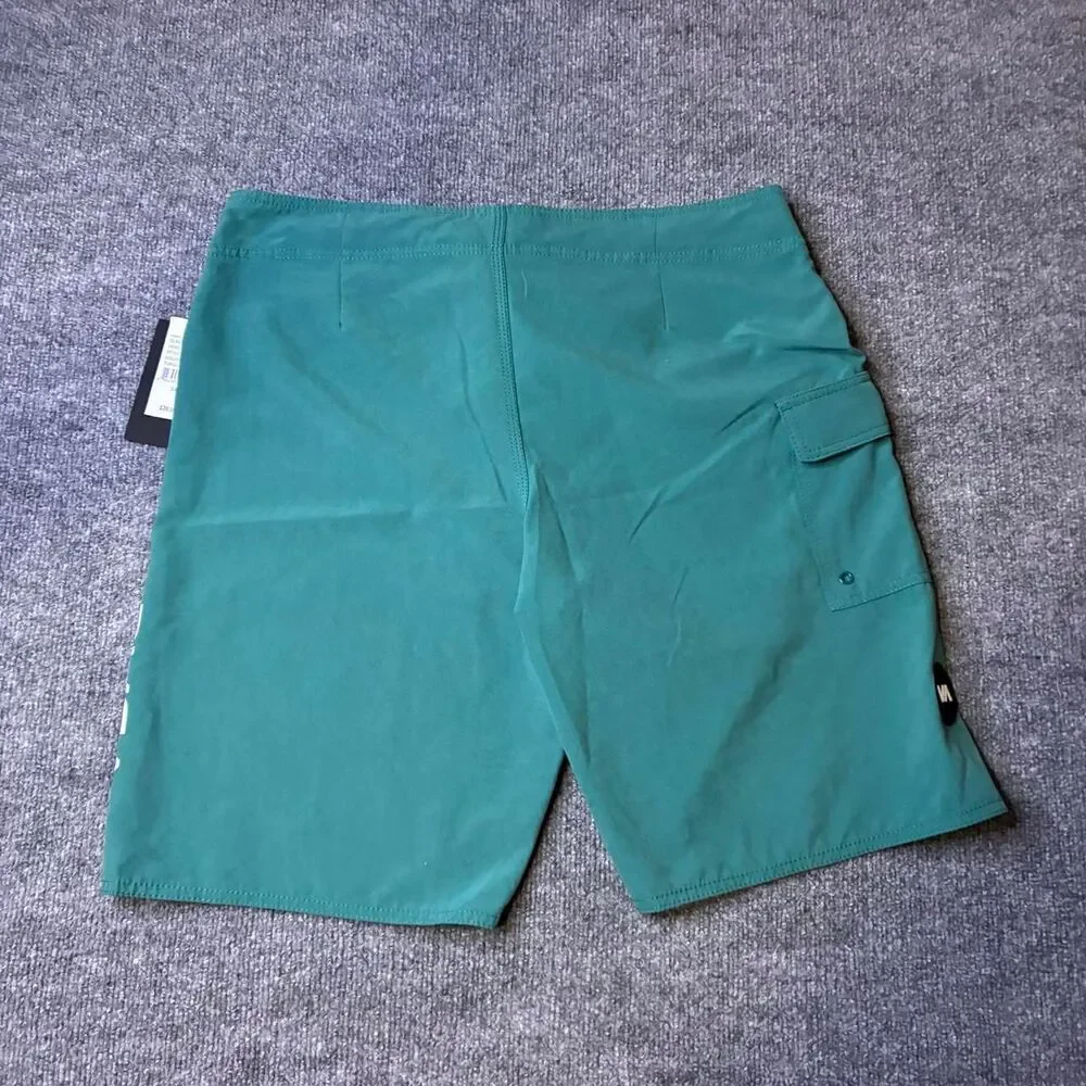 RVCA Men’s 34 Board Shorts Green Classic 21” Cargo Pocket Swim Trunks NWT